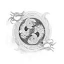 yin yang dragon tattoo design idea