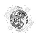 yin yang dragon tattoo design idea