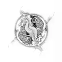 yin yang dragon tattoo design idea