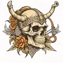 skull archery viking tattoo design idea