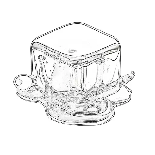 a silver cube on a black background tattoo design idea