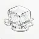 a silver cube on a black background tattoo design idea