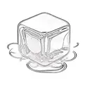 a silver cube on a black background tattoo design idea