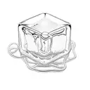 a silver cube on a black background tattoo design idea