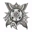 Incorporate a stylized soccer ball with the Corinthians logo in a blackwork style tattoo design idea