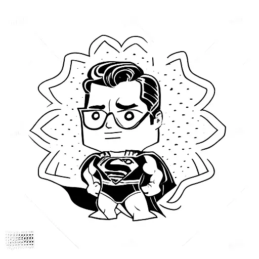 superman cartoonized tattoo design idea