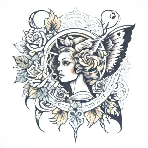 perception of the inner beauty freedom love tattoo design idea