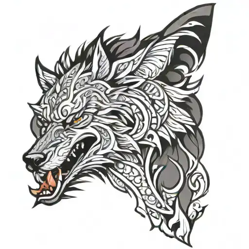 alpha wolf tattoo design idea