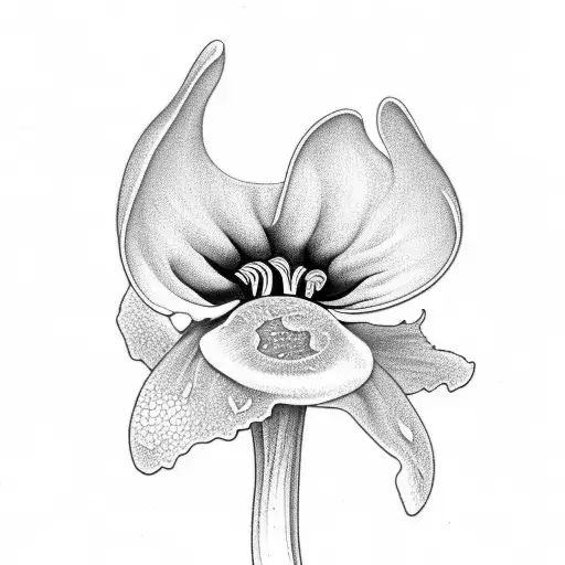 morel mushroom and trout lily flowers and fiddleheads tattoo design idea