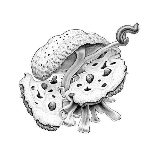 morel mushroom with trillium tattoo design idea