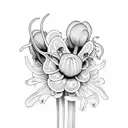 morel and trout lily flowers and fiddleheads tattoo design idea