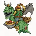 kebab and pizza in a lego tattoo design idea