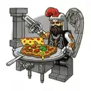 kebab and pizza in a lego tattoo design idea
