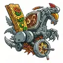 kebab and pizza in a lego tattoo design idea