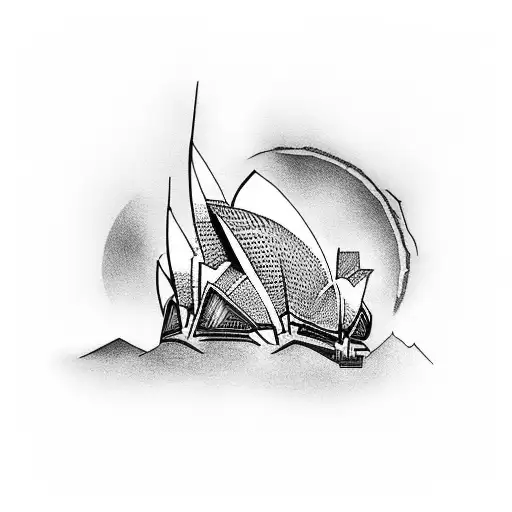 A tattoo showcasing the iconic landmarks of Australia and Brazil merging together tattoo design idea