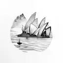 A tattoo showcasing the iconic landmarks of Australia and Brazil merging together tattoo design idea