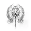 A design combining elements of Polish folklore and industrial machinery tattoo design idea