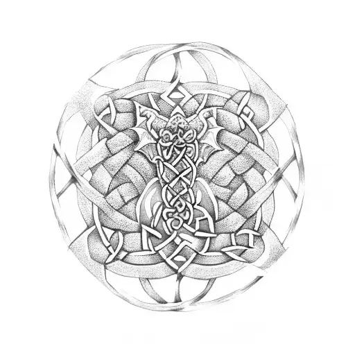 Celtic knot Celtic dragon tattoo design idea