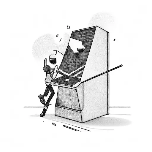 Design a tattoo of a hacker breaking into a gaming console, blending the worlds of gaming and cybersecurity tattoo design idea