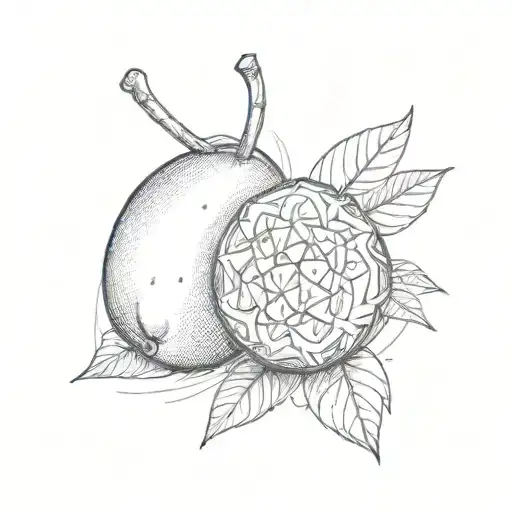 blue moon mango tattoo design idea
