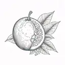 blue moon mango tattoo design idea