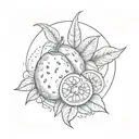 blue moon mango tattoo design idea
