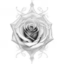 Rose cursive name tattoo design idea
