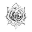 Rose cursive name tattoo design idea