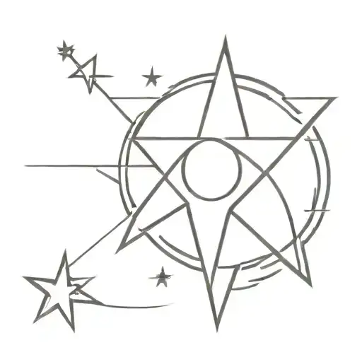 guiding star tattoo design idea