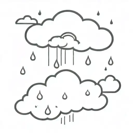 rain cloud ornamental sun peaking out of cloud tattoo design idea