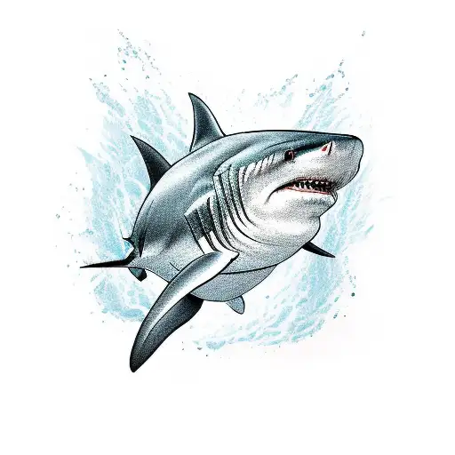Shark bites itself tattoo design idea