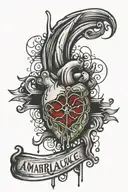 ambulance trauma cpr heart crying EKG lines tattoo design idea