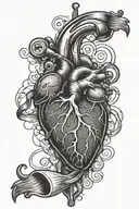ambulance trauma cpr heart crying EKG lines tattoo design idea