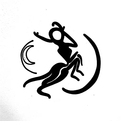 mujer, bruja, escorpión, luna, plantas  tattoo design idea