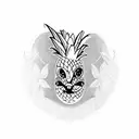 pineapple U turn kangaroo  tattoo design idea