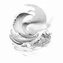 Ocean Wave with infinity symbol tattoo design idea