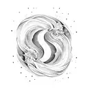 Ocean Wave with infinity symbol tattoo design idea