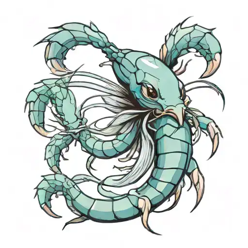 three shrimp cartoon tattoo design idea