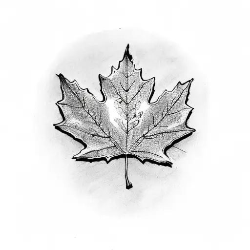 maple leaf with a kangaroo tattoo design idea