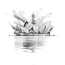 maple leaf and kangaroo  tattoo design idea