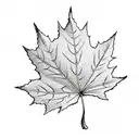 maple leaf with a kangaroo tattoo design idea