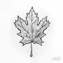 maple leaf with a kangaroo tattoo design idea