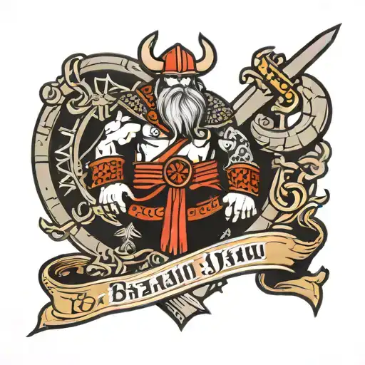 Brazilian Jiu-Jitsu viking tattoo design idea