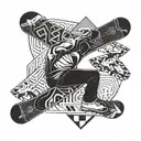 snowboard with stand angles  tattoo design idea