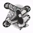 snowboard with stand angles  tattoo design idea