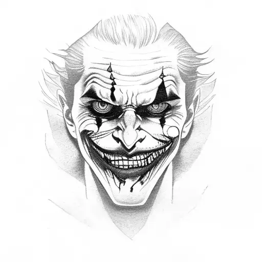 Face of Joker from Batman tattoo design image