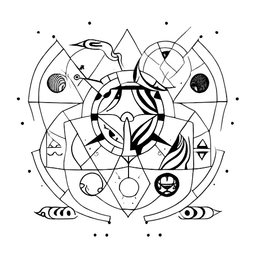 zodiac Libra, Gemini and Leo tattoo design idea
