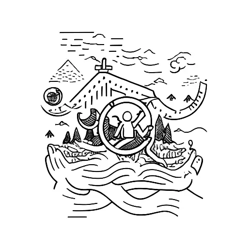 grandparants, family, social work, help each other, freedom, adventure  tattoo design idea