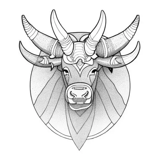 woman with bull horns tattoo design idea