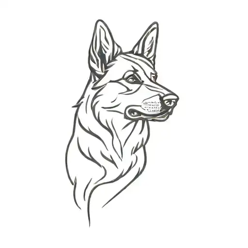small black short haired German shepherd tattoo design idea